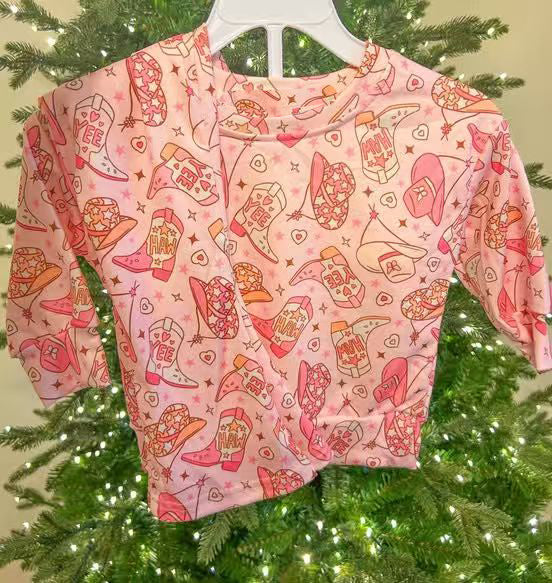 ( Moq 5 ) Preorder Baby Girls Long Sleeves Hearts Bows Shirt Pants Pajamas Valentine Clothes Set