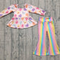 Baby Girls Long Sleeves Hearts Tops Stripes Bell Pants Valentine Clothes Set RTS