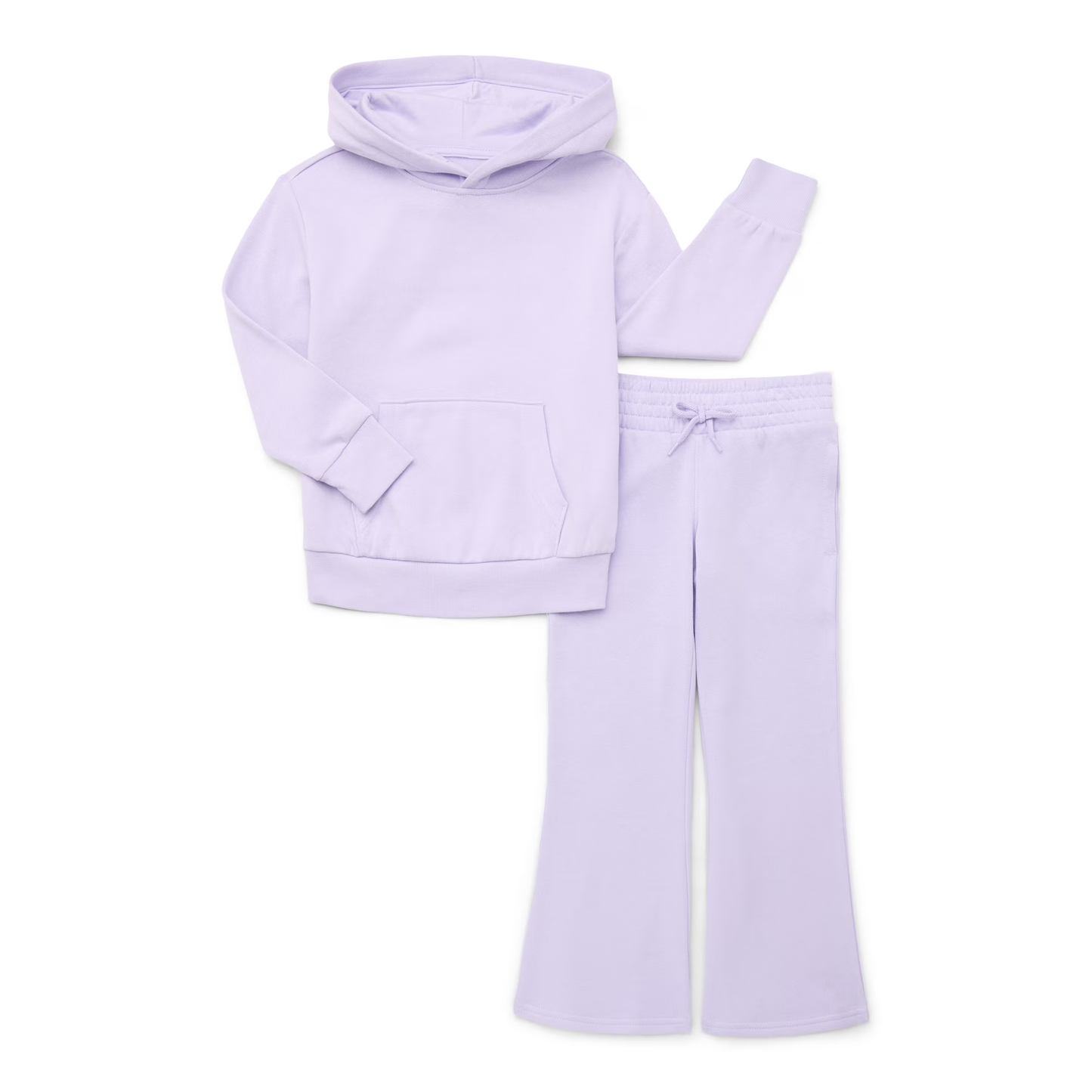 ( Moq 5 ) Preorder Baby Girls Lavender Long Sleeves Pocket Hoodie Shirt Pants Clothes Set