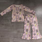 Baby Girls Kids Long Sleeves Ghosts Bows Shirt Bell Pants Halloween Set Clothes RTS