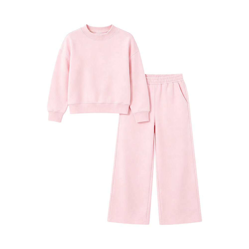 ( Moq 5 ) Preorder Baby Girl Kids Long Sleeves Pink Shirt Pockets Pants Cotton Set Clothes
