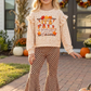 ( Moq 5 ) Preorder Baby Girls Kids Long Sleeves Leopard Shirt Plaid Bell Pants Fall Set Clothes