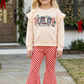 ( Moq 5 ) Preorder Baby Girls Kids Long Sleeves Howdy Christmas Shirt Plaid Set Clothes