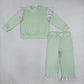 Sibling Baby Girls Long Sleeves Shirts Pockets Shorts Pants Ruffle Sets Cotton Clothes RTS