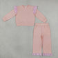 Sibling Baby Girls Long Sleeves Shirts Pockets Shorts Pants Ruffle Sets Cotton Clothes RTS