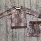 Baby Girls Leopard Cow Print Plaid Shirt Shorts Western Clothes Set RTS