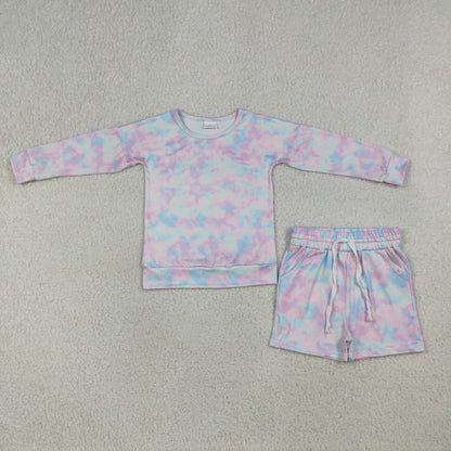 Sibling Baby Girls Long Sleeves Shirts Pockets Shorts Sets Summer Clothes RTS