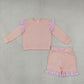 Sibling Baby Girls Long Sleeves Shirts Pockets Shorts Pants Ruffle Sets Cotton Clothes RTS