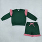 Sibling Baby Girls Long Sleeves Shirts Pockets Shorts Pants Ruffle Sets Cotton Clothes RTS