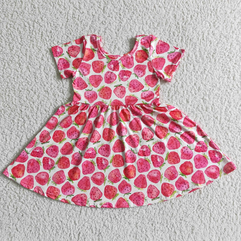 Promotion GSD0007 Baby Girl Summer Strawberry Twirl Dress