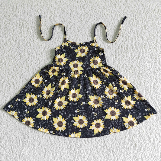 Promotion Baby Girl Summer Sleeveless Sunflower Twirl Dress