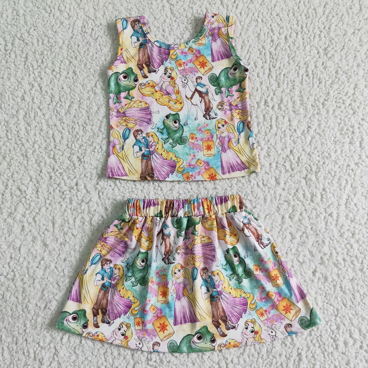 Promotion Baby Girl Sleeveless Summer Skirt Princess Set