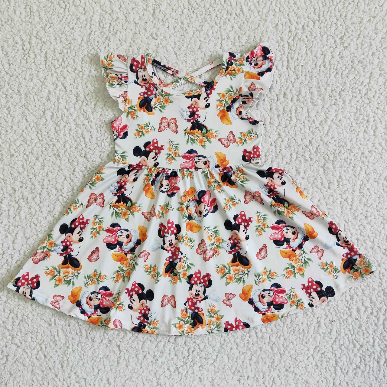 Promotion Baby Girl Summer Floral Mouse Twirl Dress