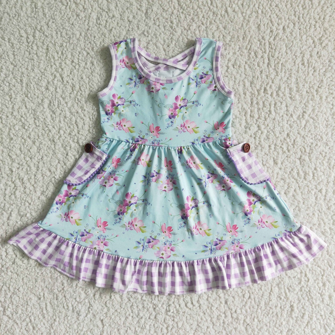 Promotion Baby Girl Summer Flower Pocket Twirl Dress