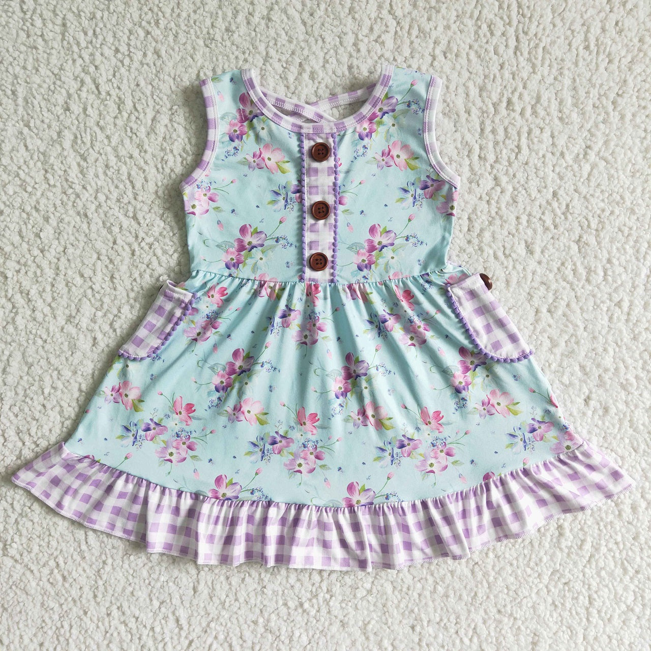 Promotion Baby Girl Summer Flower Pocket Twirl Dress