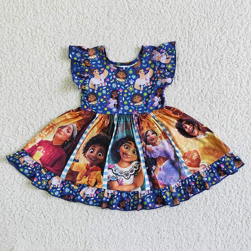 Promotion Baby Girl Baby Girl Cartoon Short Sleeves Twirl Dress