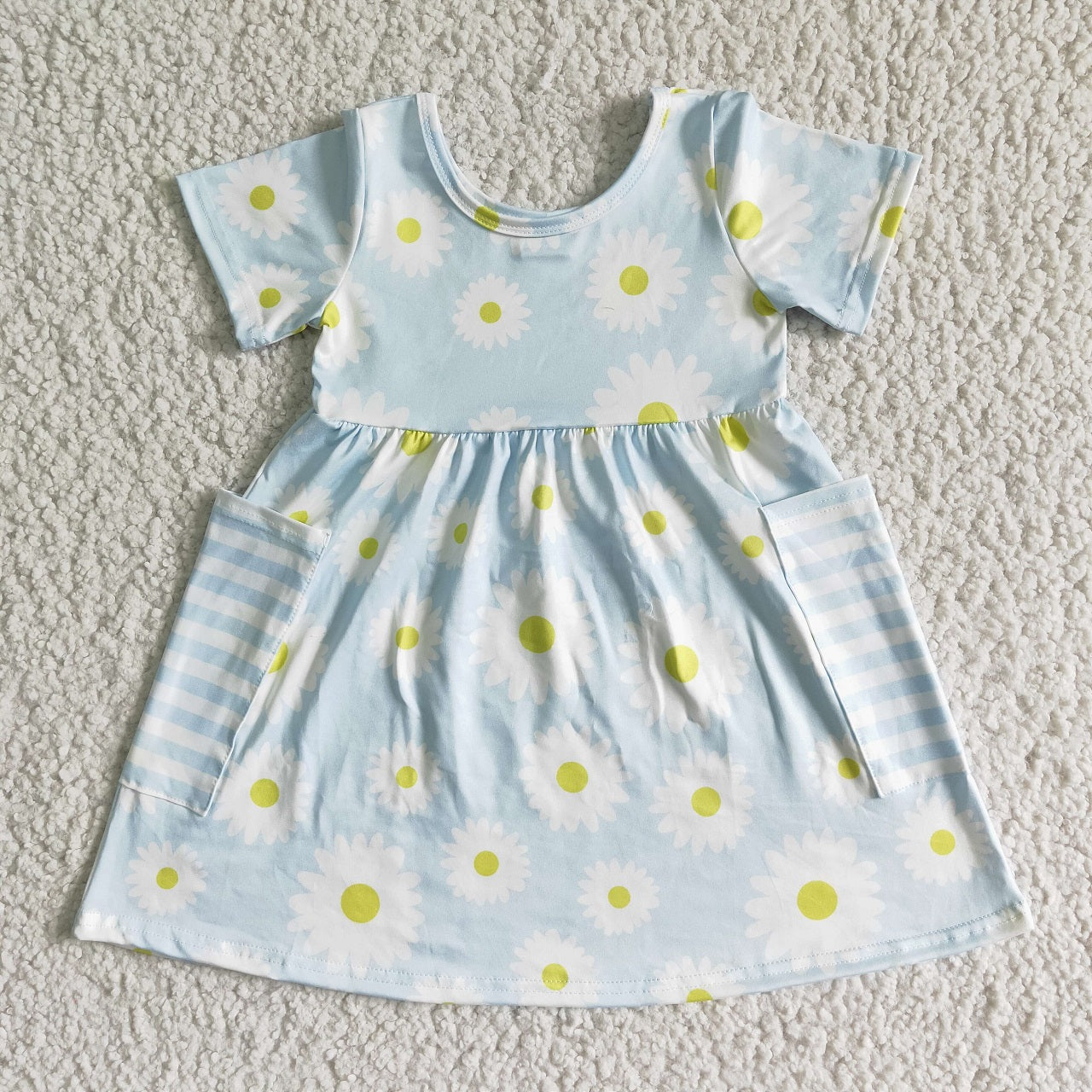 Promotion Baby Girl Summer Daisy Floral Pocket Dress