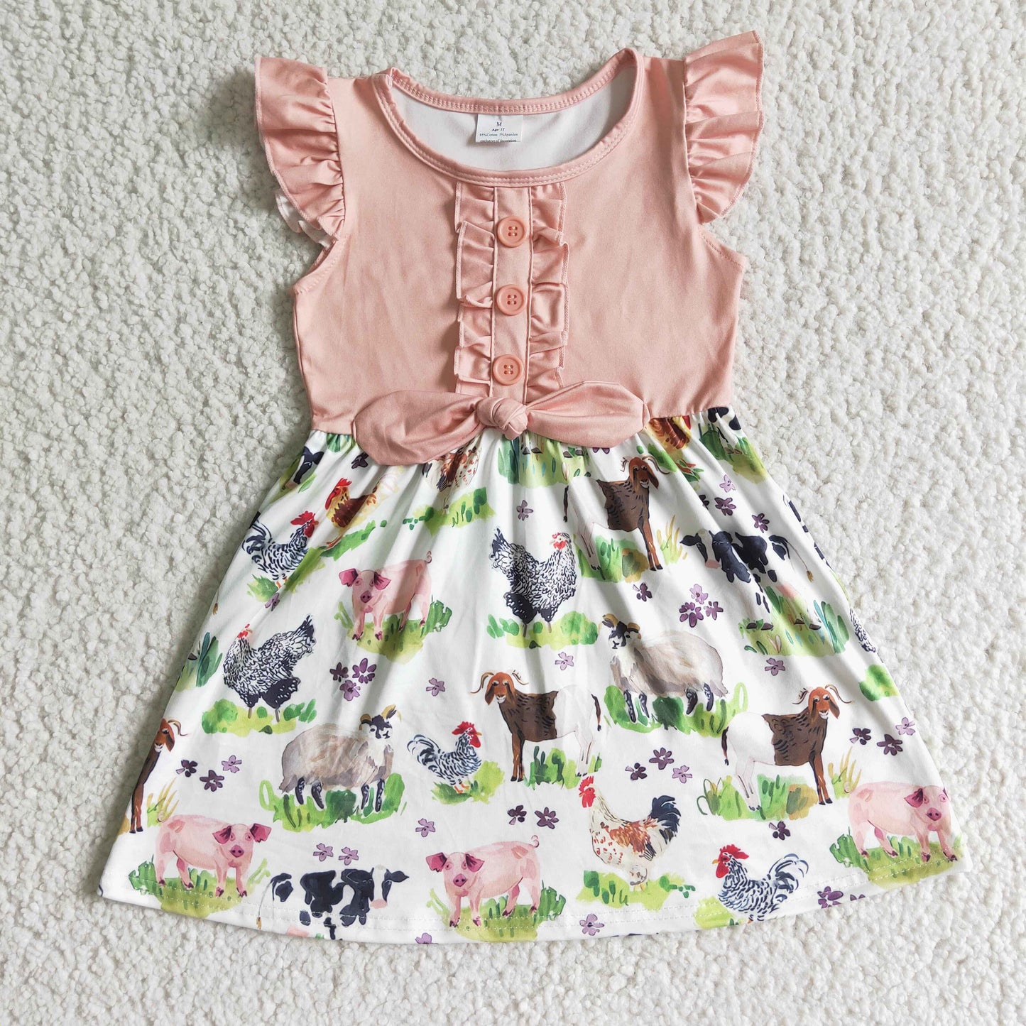 Promotion Baby Girl Summer Farm Animals Dress