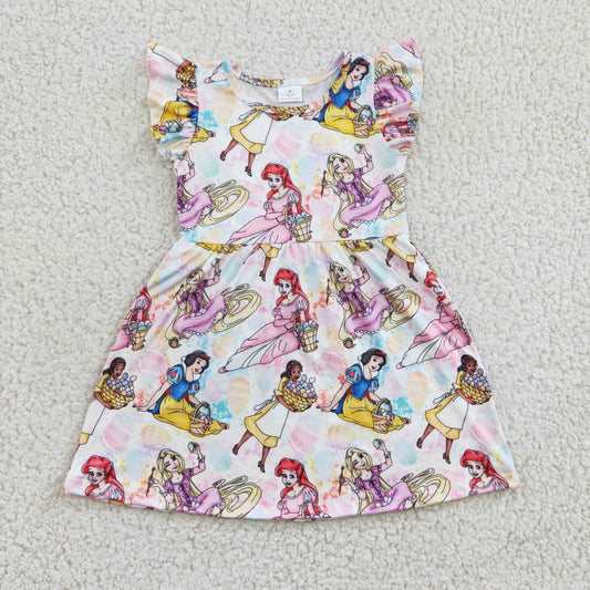 Promotion Easter Baby Girl Princess Eggs Short Sleeves Dress