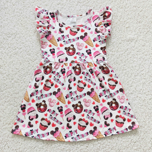 Promotion Happy Birthday Baby Girl Short Sleeves Dress