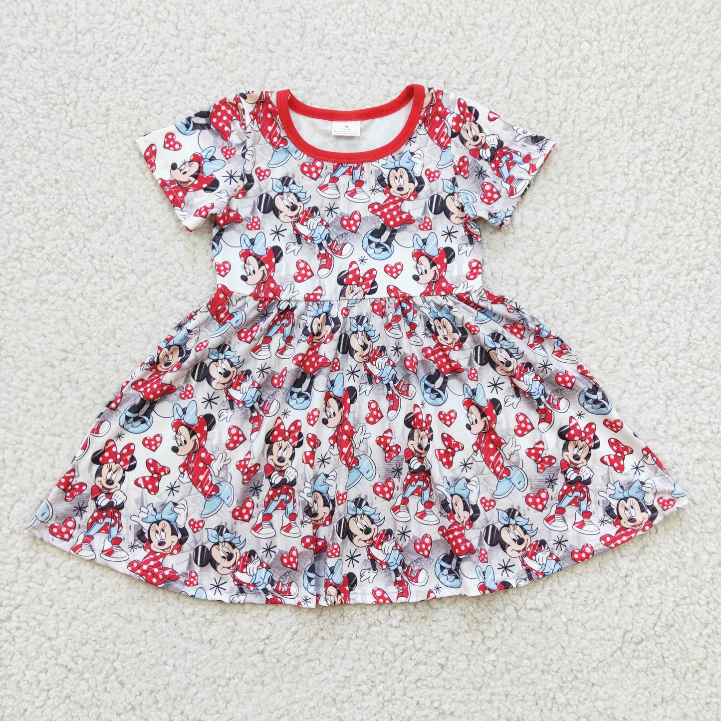 Promotion Baby Girl Mouse Heart Valentine's Twirl Dress