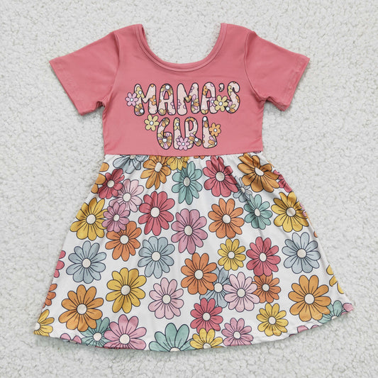 Promotion Baby Kids Mama's Girl Short Sleeves Floral Dress