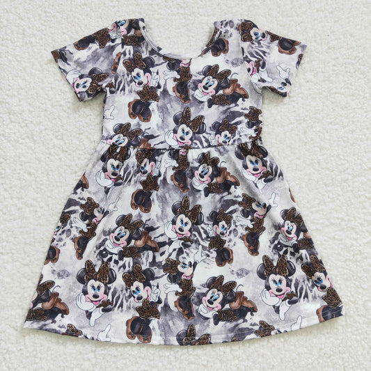 Promotion Summer Baby Girl Cartoon Short Sleeves Dress