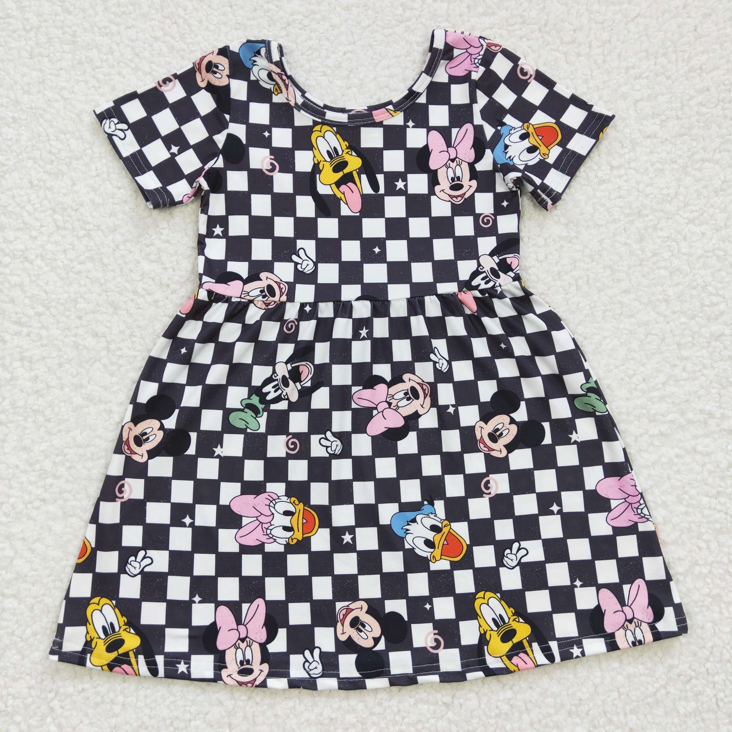 Promotion Baby Girl Short Sleeves Mouse Summer Dress