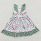 Baby Girl Green Floral Checked Sibling Dress Outfit Clothes Set RTS