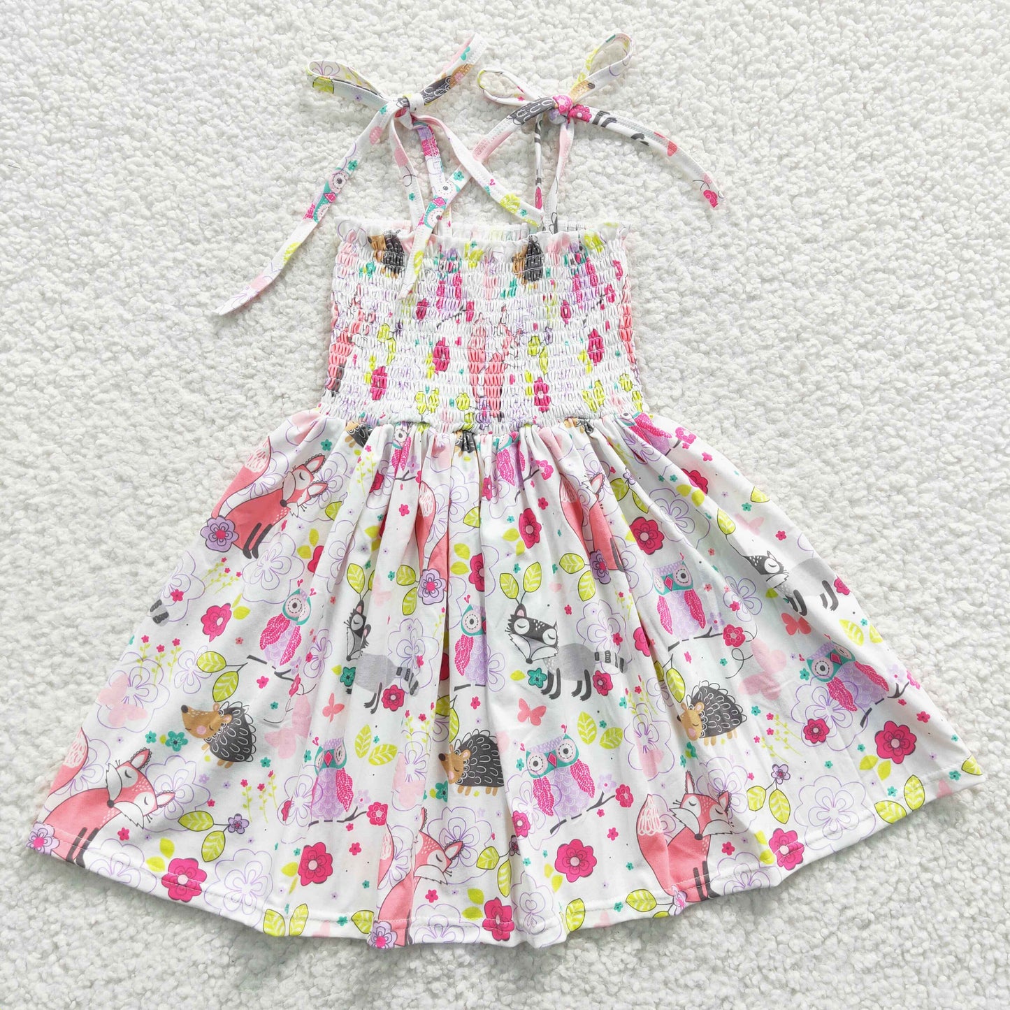 Promotion Baby Girl Summer Halter Sleeveless Elastic Smocked Dress