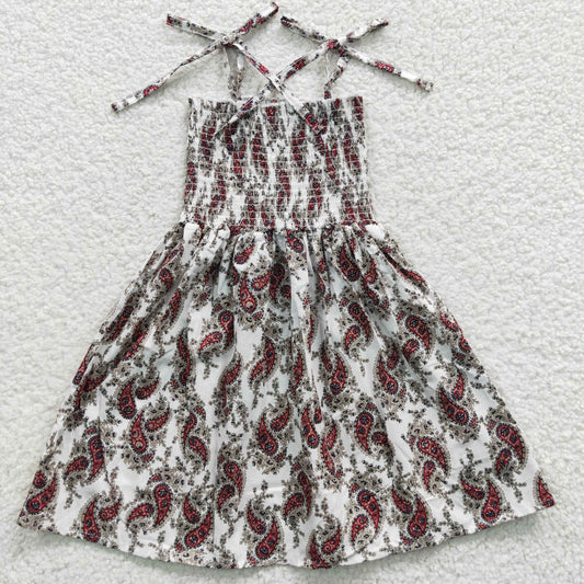 Promotion Baby Girl Summer Halter Sleeveless Elastic Smocked Floral Dress RTS