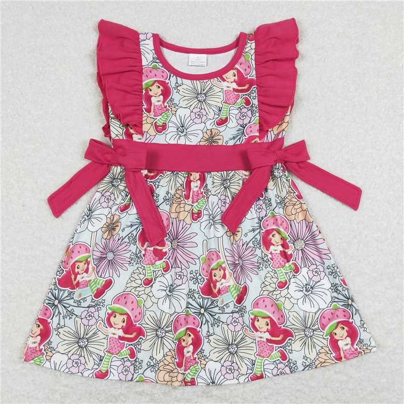Baby Toddler Short Sleeves Strawberry Cartoon Girl Sibling Romper Dress RTS
