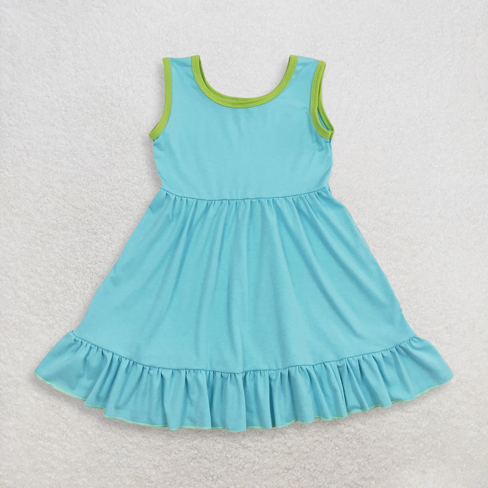 Sibling Baby Girls Kids Sleeveless Knee Length Ruffle Dresses Summer Clothes RTS