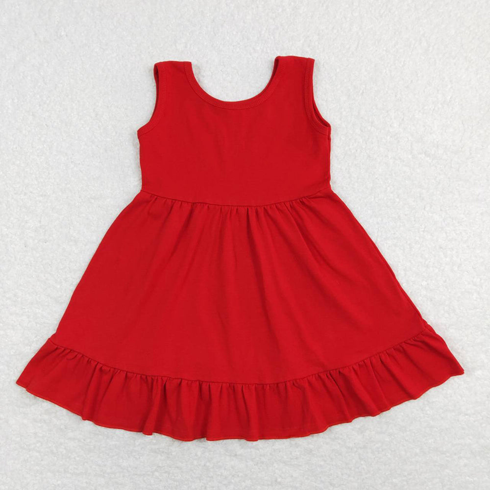 Baby Girl Sleeveless Checked Ruffle Sibling Knee Length Dress RTS