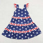 Baby Girl Short Sleeves Stars 4th Of July Sibling Knee Length Dress RTS