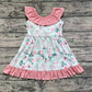 Pre-order Baby Girl Flower Pink Bow Ruffle Dress