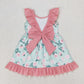 Sibling Baby Girls Kids Flowers Ruffle Bows Knee Length Dresses RTS