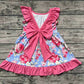 Pre-order Baby Girl Flower Pink Big Bow Summer Ruffle Dress