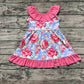 Pre-order Baby Girl Flower Pink Big Bow Summer Ruffle Dress