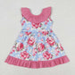 Sibling Baby Girls Kids Flowers Ruffle Bows Knee Length Dresses RTS
