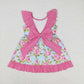 Sibling Baby Girls Kids Flowers Ruffle Bows Knee Length Dresses RTS