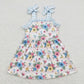 Sibling Baby Girls Kids Straps Flowers Ruffle Knee Length Dresses RTS