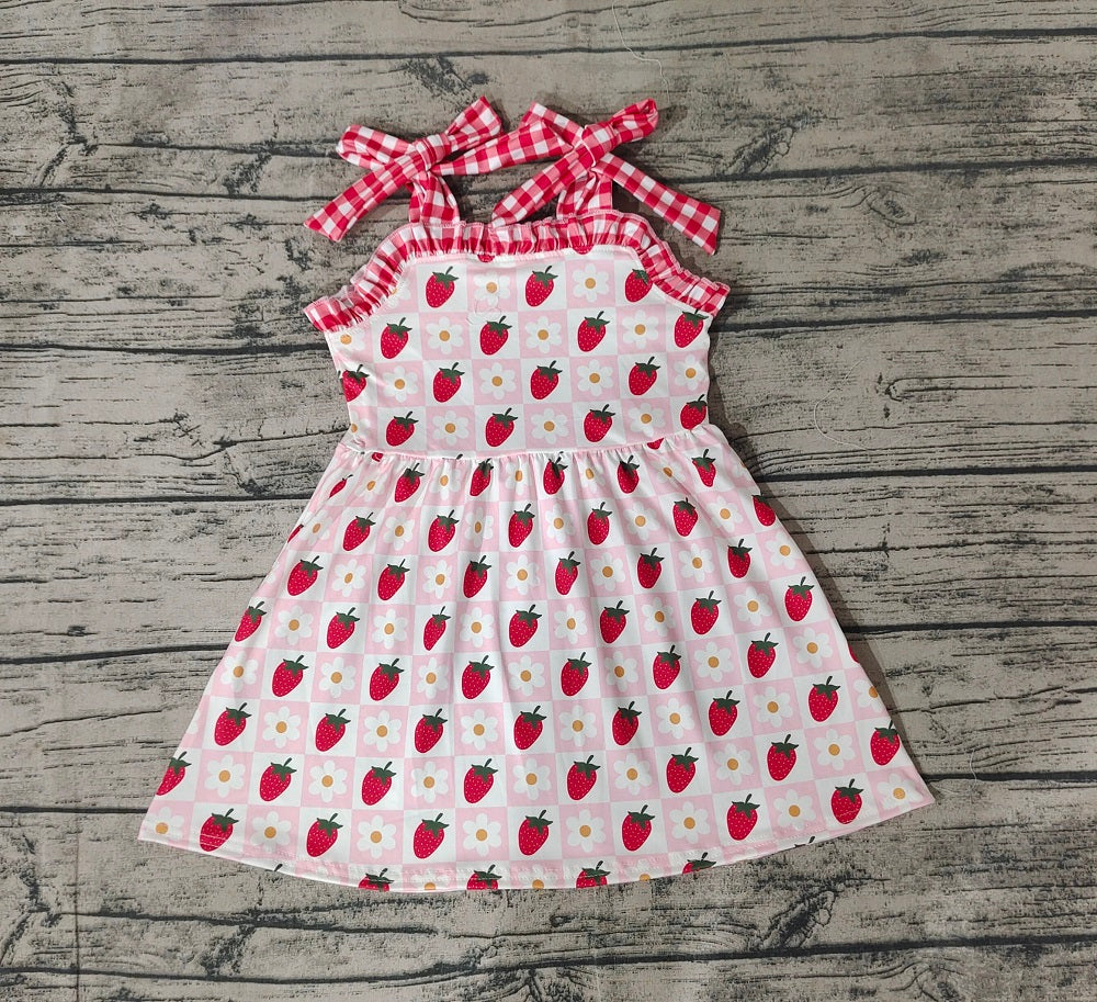 No moq Pre-order Baby Girl Sleeveless Strawberry Floral Dress