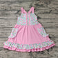 Pre-order Baby Girl Sleeveless Floral Pocket Summer Pink Ruffle Dress