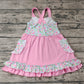 Pre-order Baby Girl Sleeveless Floral Pocket Summer Pink Ruffle Dress