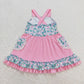 Sibling Baby Girls Strap Kids Flowers Ruffle Knee Length Dresses RTS