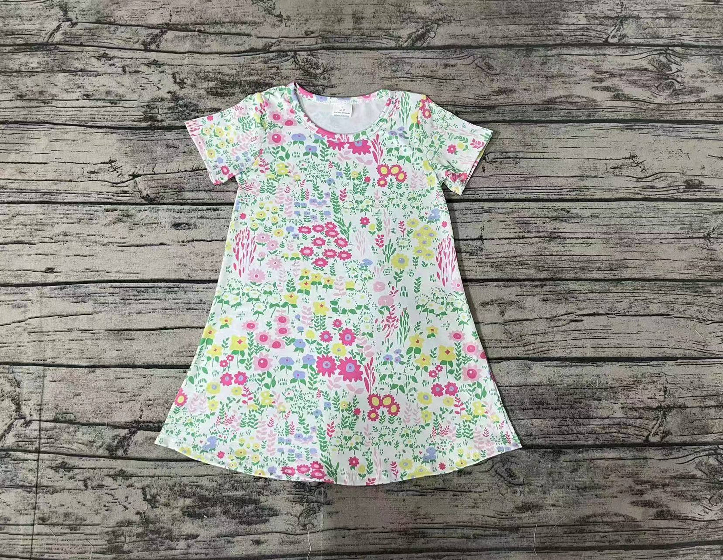 Pre-order Baby Girl Short Sleeves Floral Summer Dress