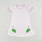 Baby Boy Girl Short Sleeves Embroidery Golf Stripes Sibling Romper Dress Set Clothes RTS
