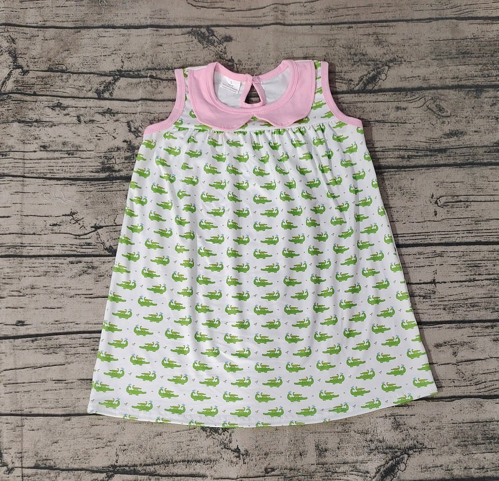 No moq Pre-order Baby Girl Sleeveless Crocodile Dress