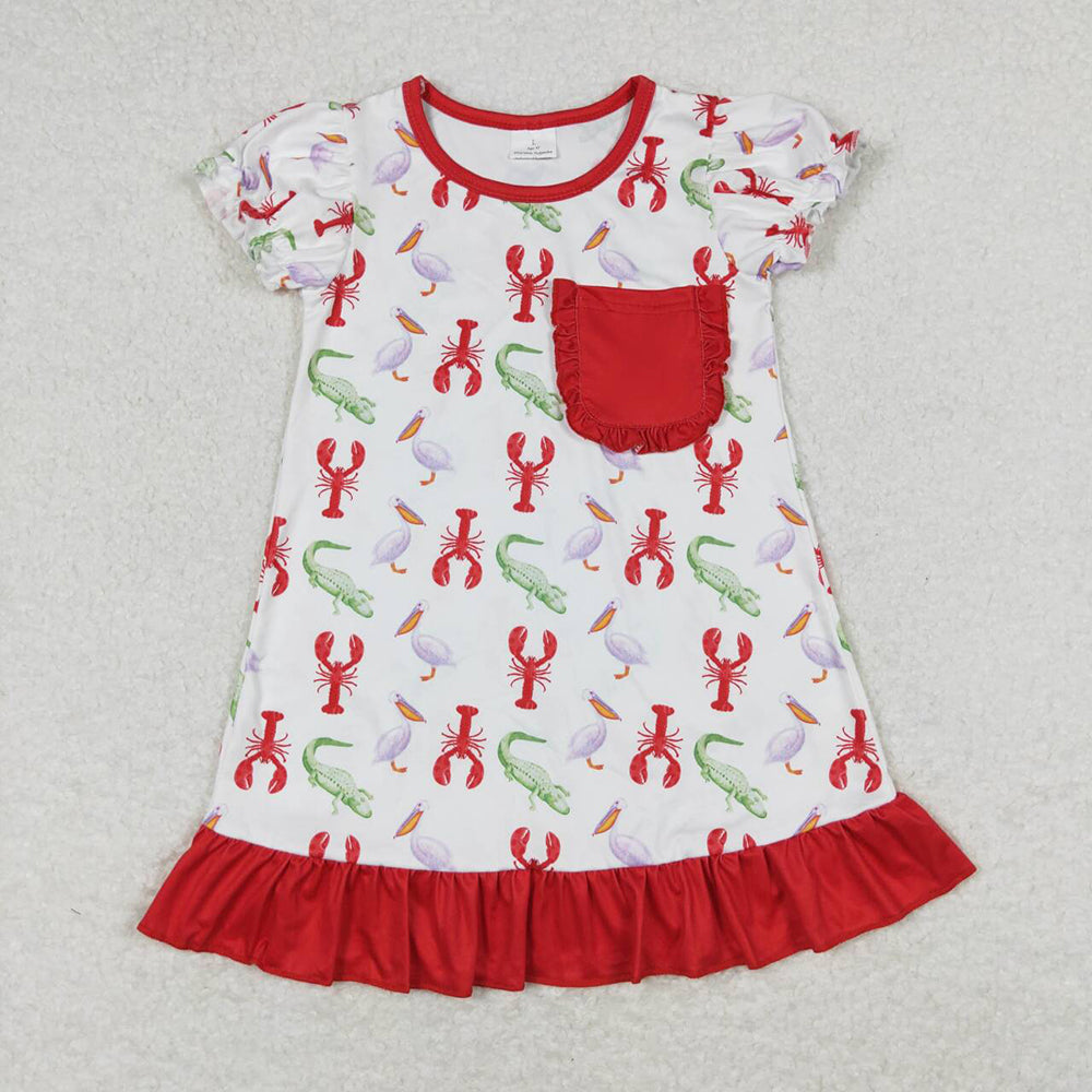 Baby Boy Girl Short Sleeves Crawfish Sibling Dress Pajamas Clothes Set